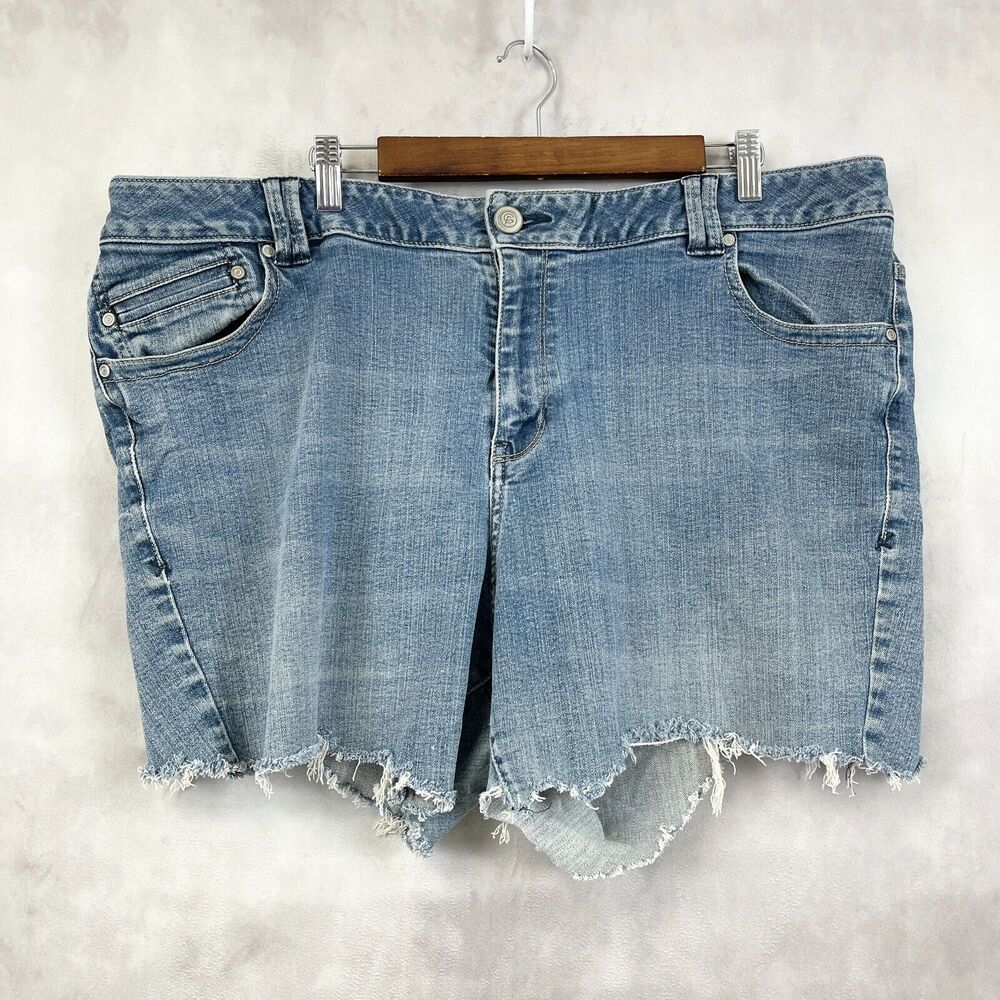 Lane Bryant Womens Denim Shorts Size 22P Cut Off‎ Grunge Summer Beach Stretch